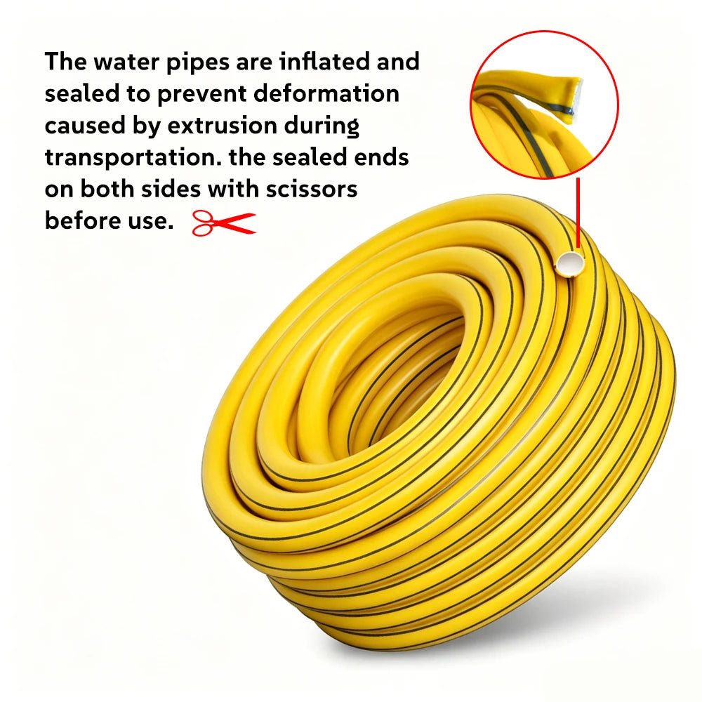 Vabena Heavy-Duty Rubber Garden Hose - 10/20/30m, All-Season, Leak-Proof, Durable