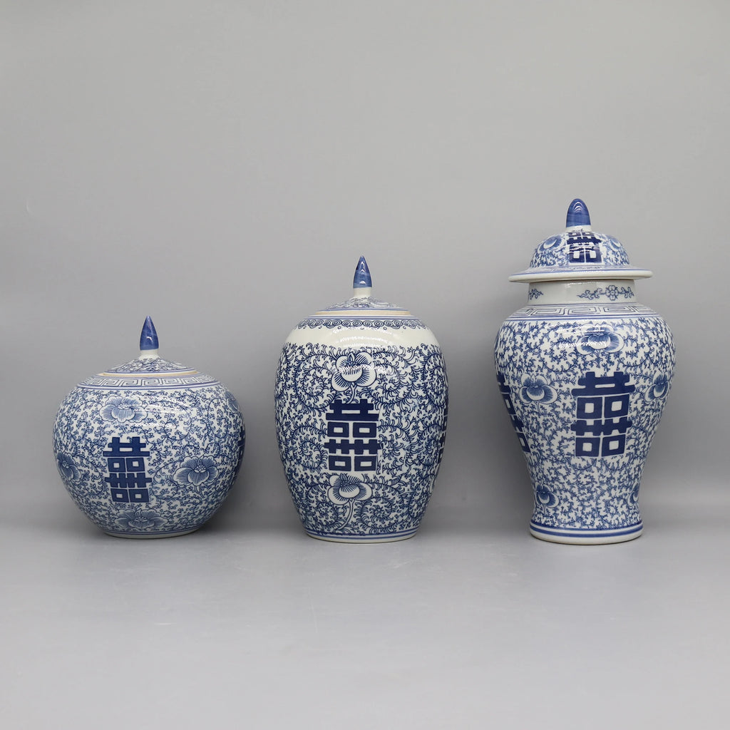 Blue & White Ceramic Jar | Timeless Home Decor Pot & Vase