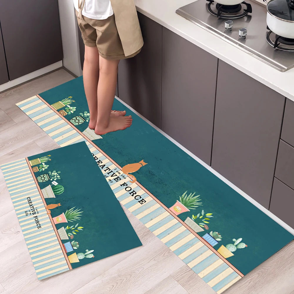 Non-Slip Crystal Velvet Kitchen Mat & Rugs for Living Room, Bedroom & Entryway