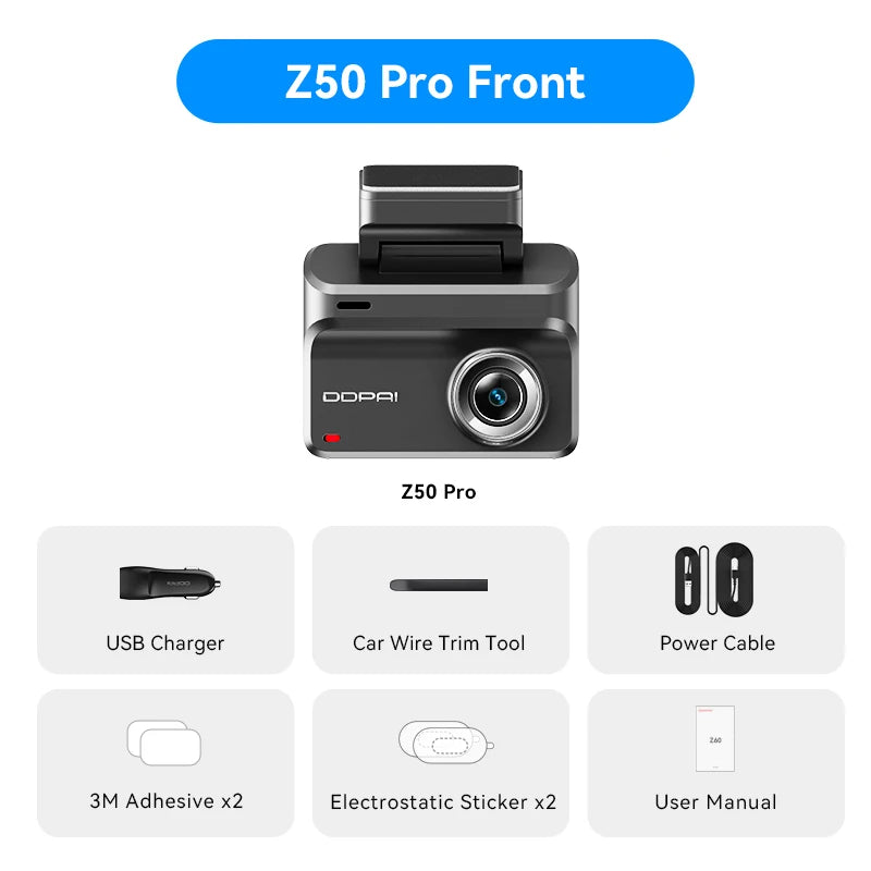 DDPAI Z50 Pro 4K Dash Cam with GPS, ADAS & Night Vision