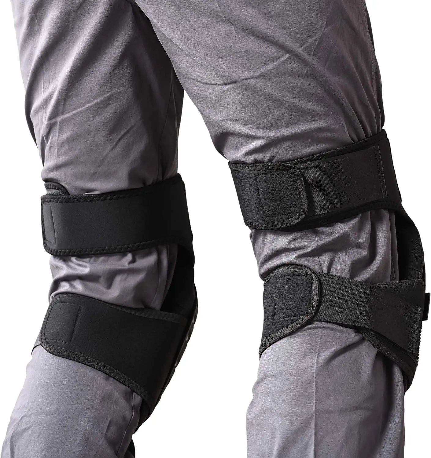 Professional Heavy Duty Gel Foam Knee Pads with Double Straps