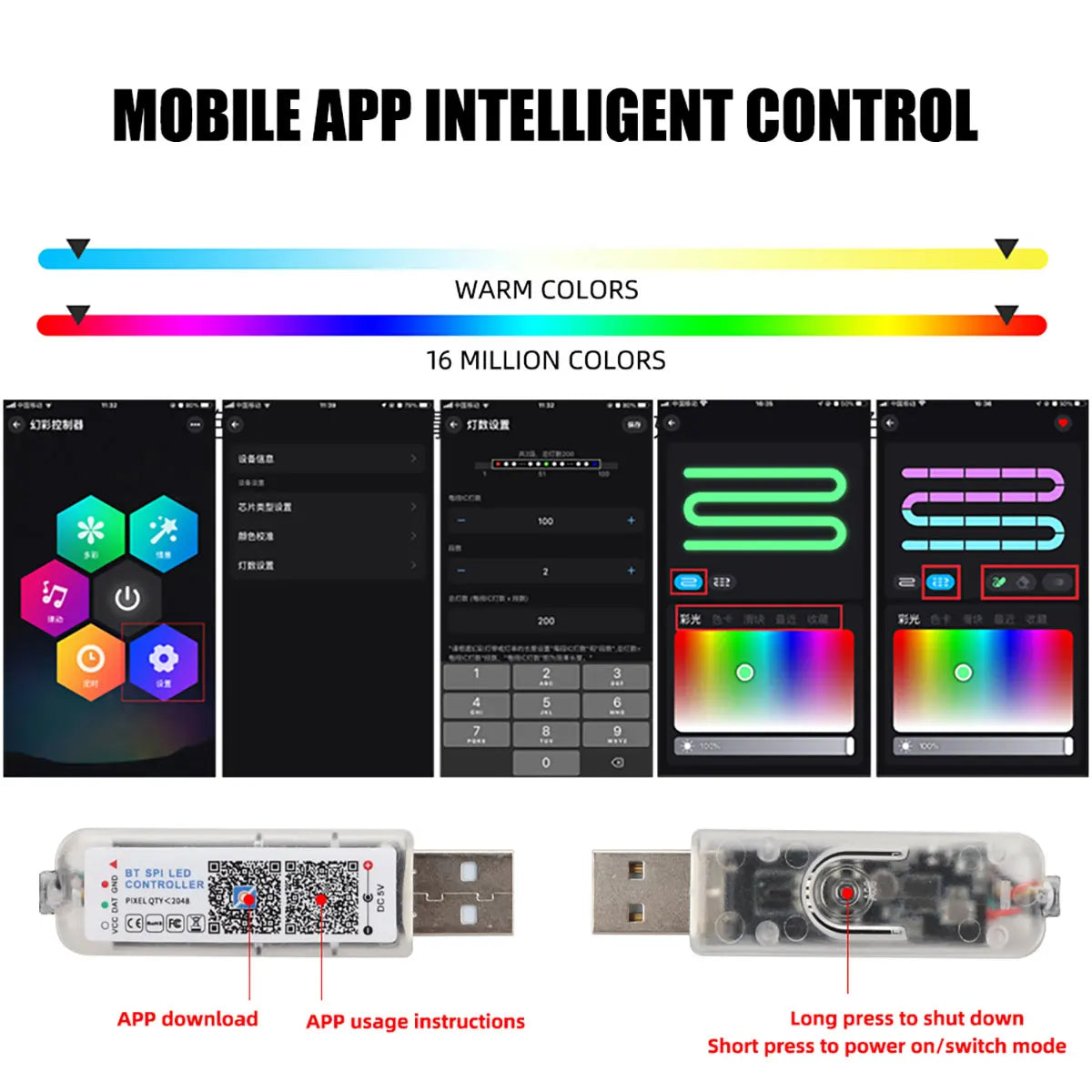 10-in-1 Car LED Interior Atmosphere Lights - App/Remote Control RGB Symphony