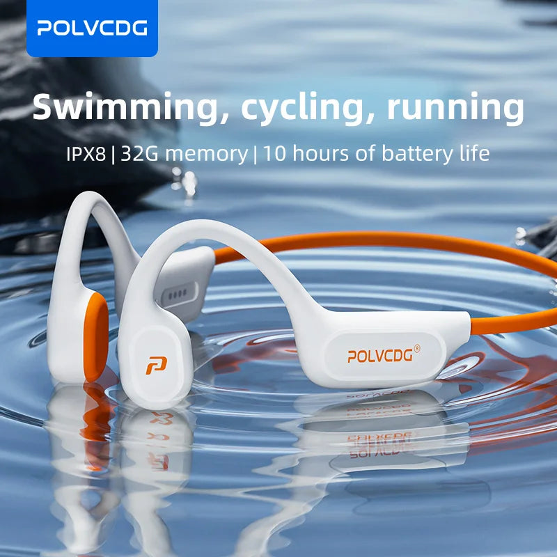 POLVCDG X9 Bone Conduction Headphones - 32GB IPX8 Waterproof