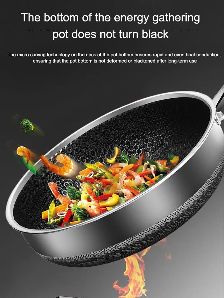 Tri-Ply 316 Stainless Steel Honeycomb Frying Pan & Wok - All Stoves