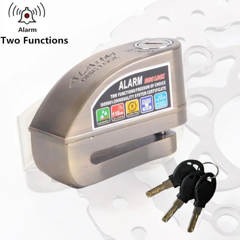 Falante Motorcycle Disc Brake Alarm Lock - Waterproof Anti-Theft Security for Bikes