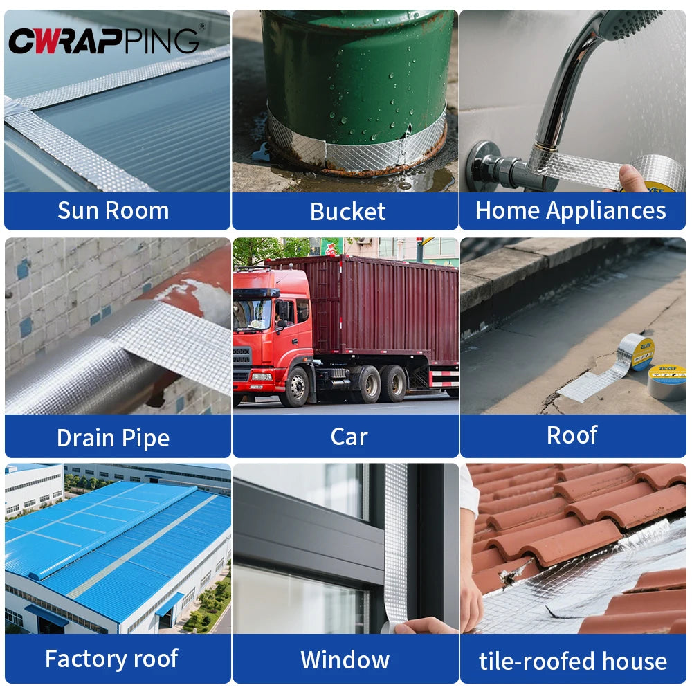 Waterproof Aluminum Butyl Tape - High Temp Roof & Wall Repair Sealant