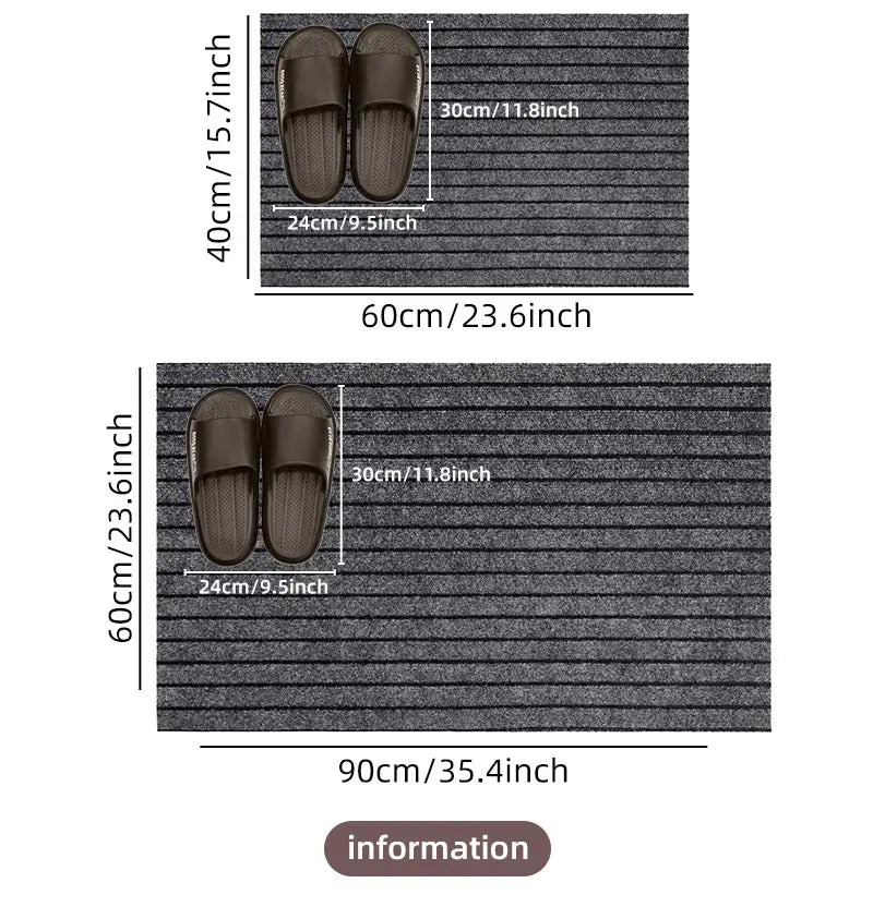 Large Striped Rubber Anti-Slip Corridor & Outdoor Carpet | Washable Area Rug
