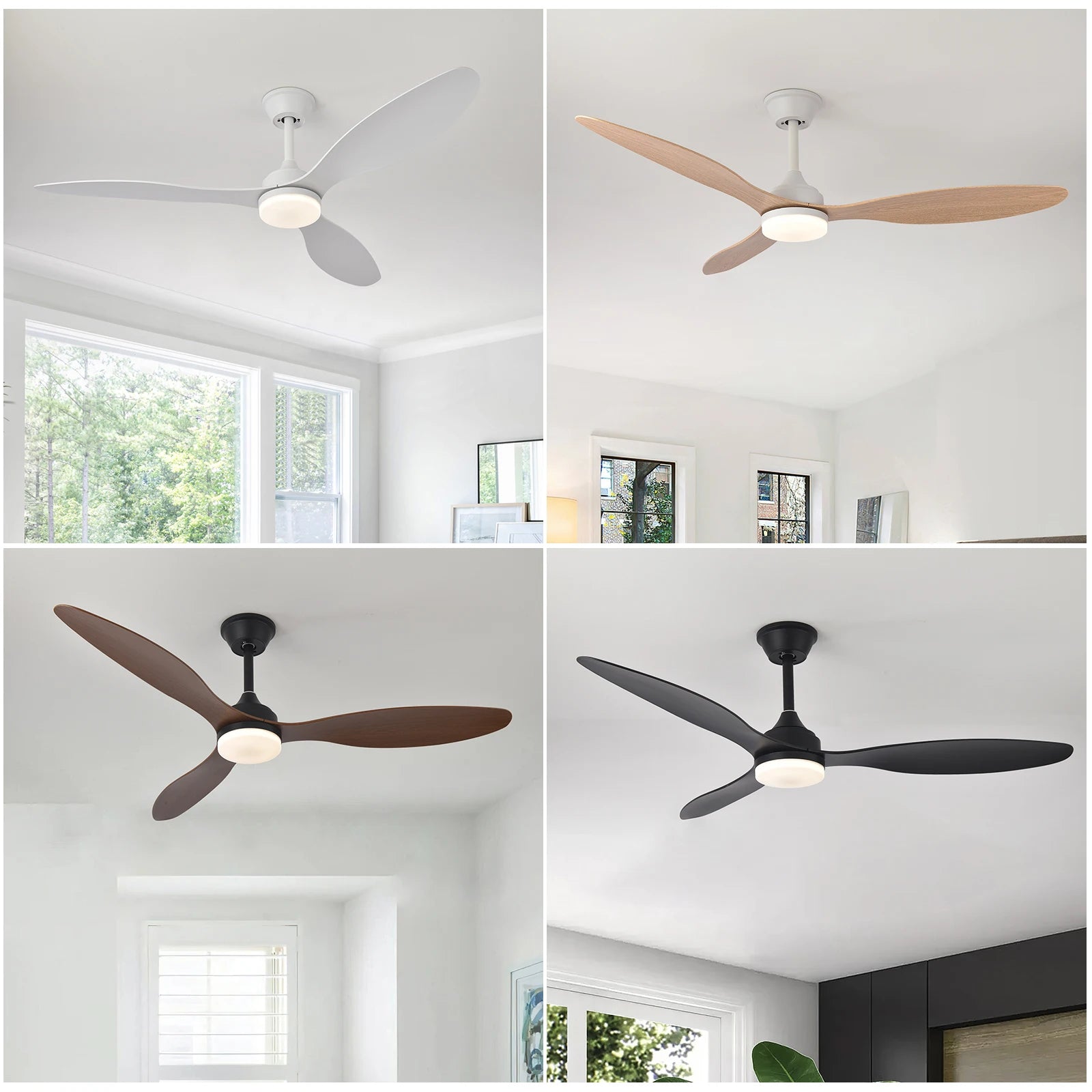 Low Profile Ceiling Fan with Light & Remote | 25"/42"/52" Indoor/Outdoor