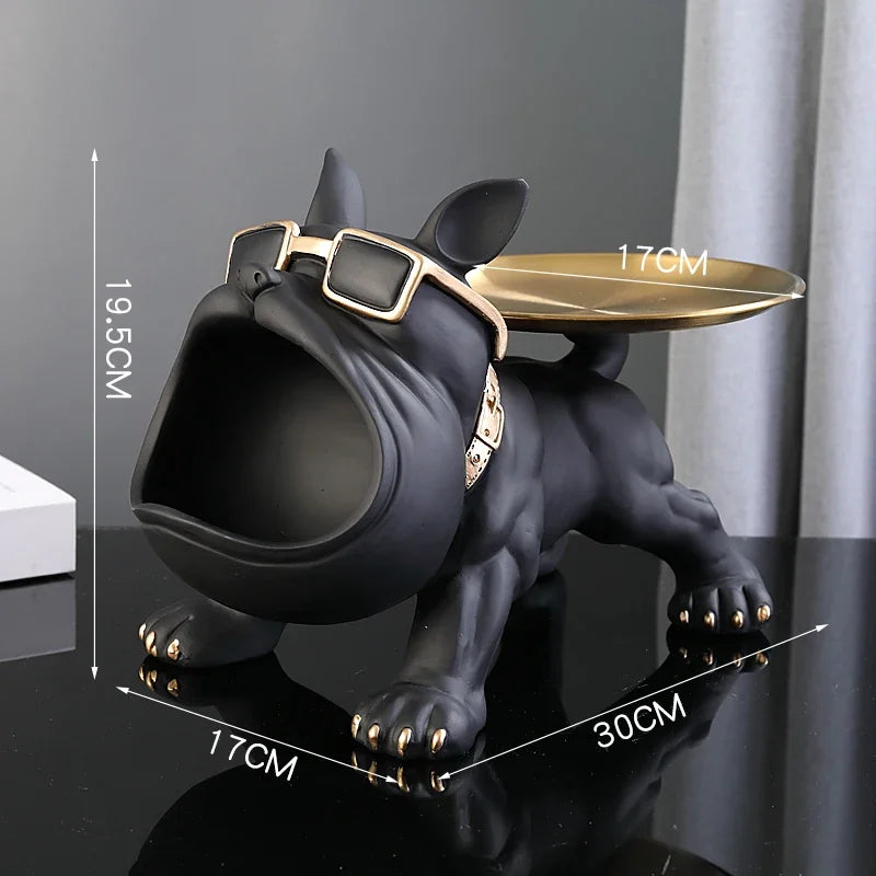 Elegant Bulldog Figurine Storage Box | Home Decor Art