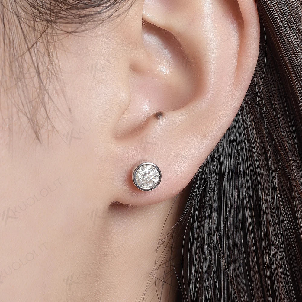 Kuololit Lab Grown Diamond Engagement Earrings - 18K/14K/925 Studs