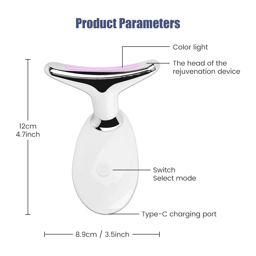 Vabena Face & Neck Lift Device - EMS, LED Light Therapy, Anti-Wrinkle Massager