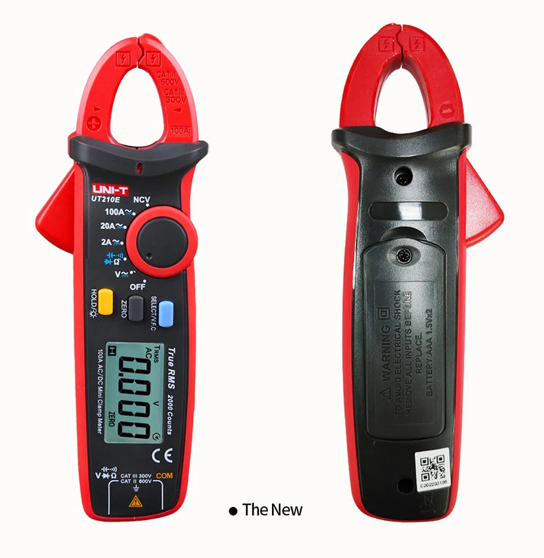 UNI-T UT210E/UT210D Digital Clamp Meter | AC/DC Ammeter | True RMS Multimeter for Electricians & HVAC