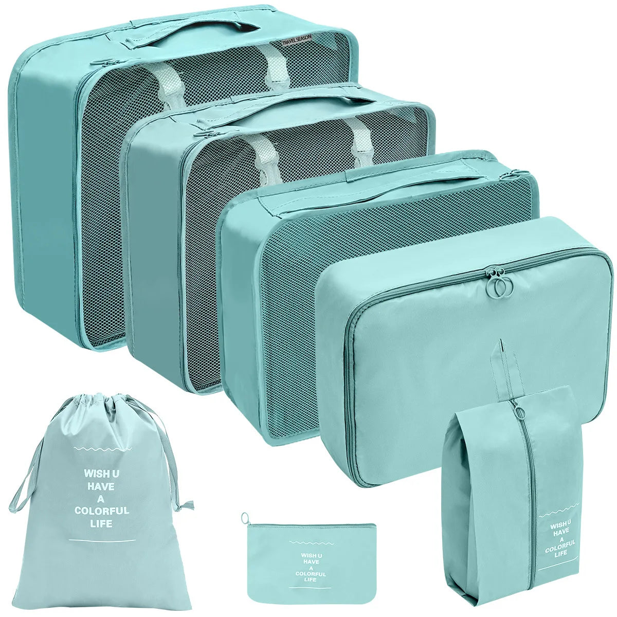 7/10 Pcs Travel Organizer Set - Packing Cubes & Storage Bags for Suitcases