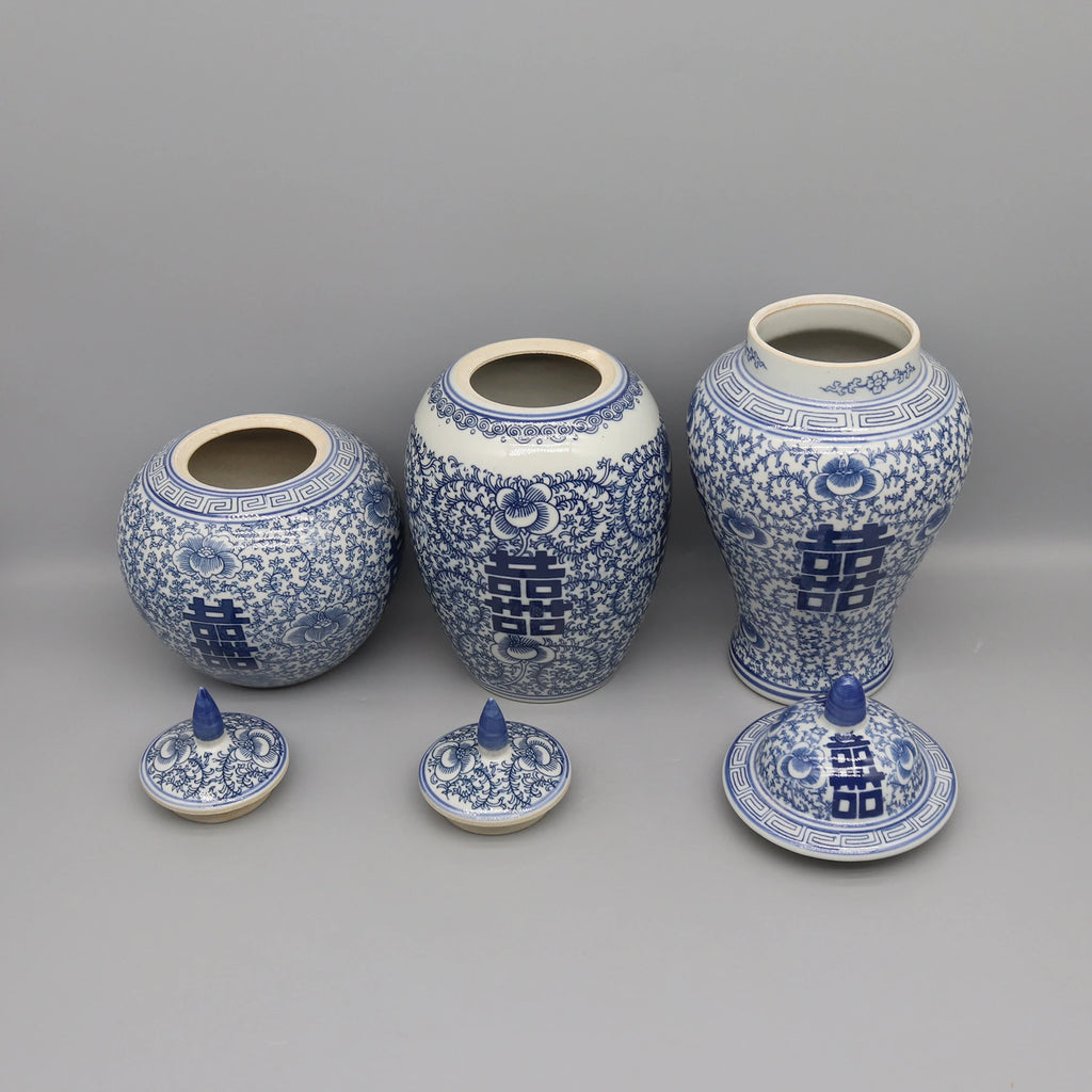Blue & White Ceramic Jar | Timeless Home Decor Pot & Vase