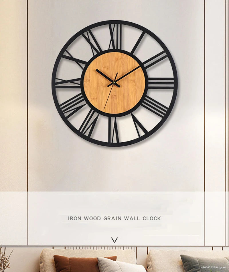 Large Nordic Retro 3D Wall Clock | Roman Numerals Decor
