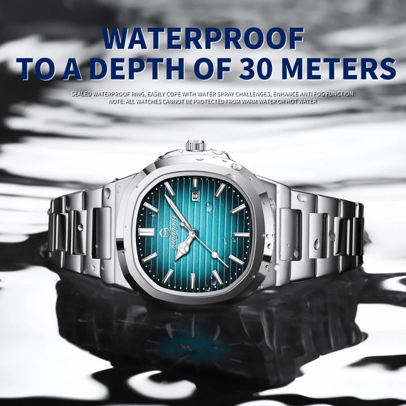 2026 Luxury Military Square Men's Watch - Waterproof Luminous Date Week Quartz
