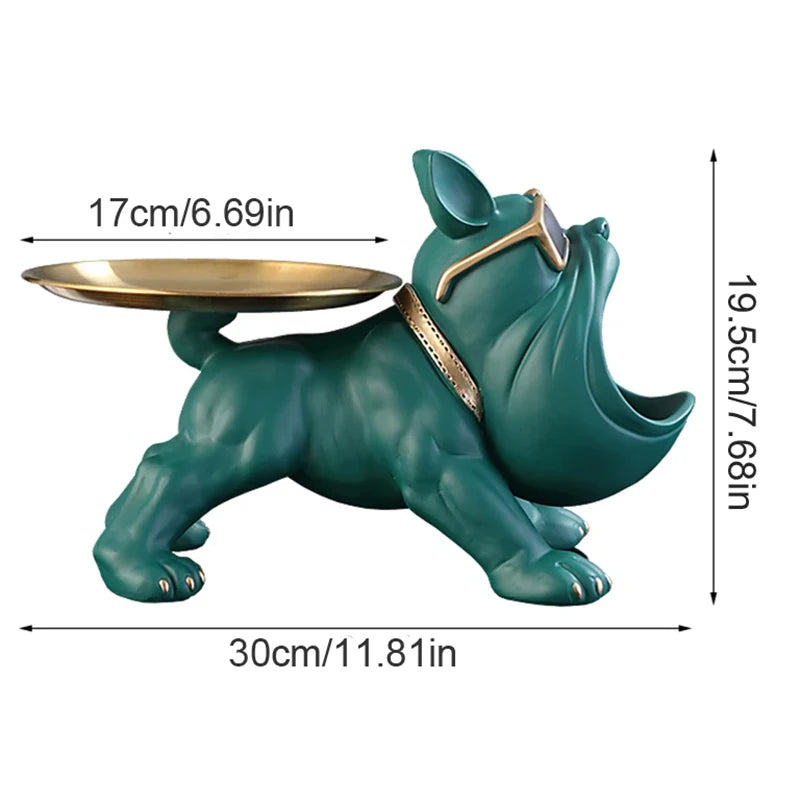 Elegant Bulldog Figurine Storage Box | Home Decor Art