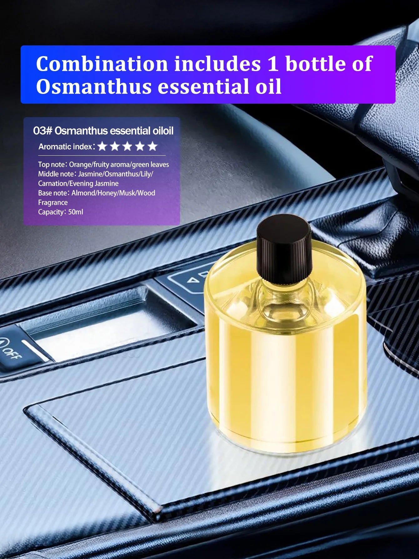 Vabena Rechargeable Car Aroma Diffuser - Colorful, Wireless & Portable