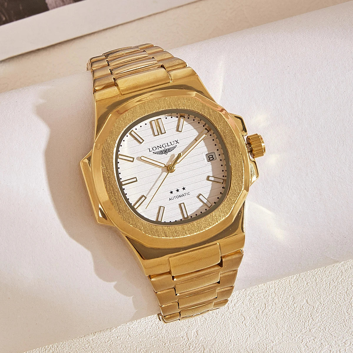Vabena Men's Automatic Luxury Business Watch - Stainless Steel & Luminous