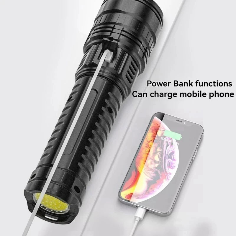 Most Powerful 10000LM Tactical LED Flashlight - 4km Beam Emergency Spotlight