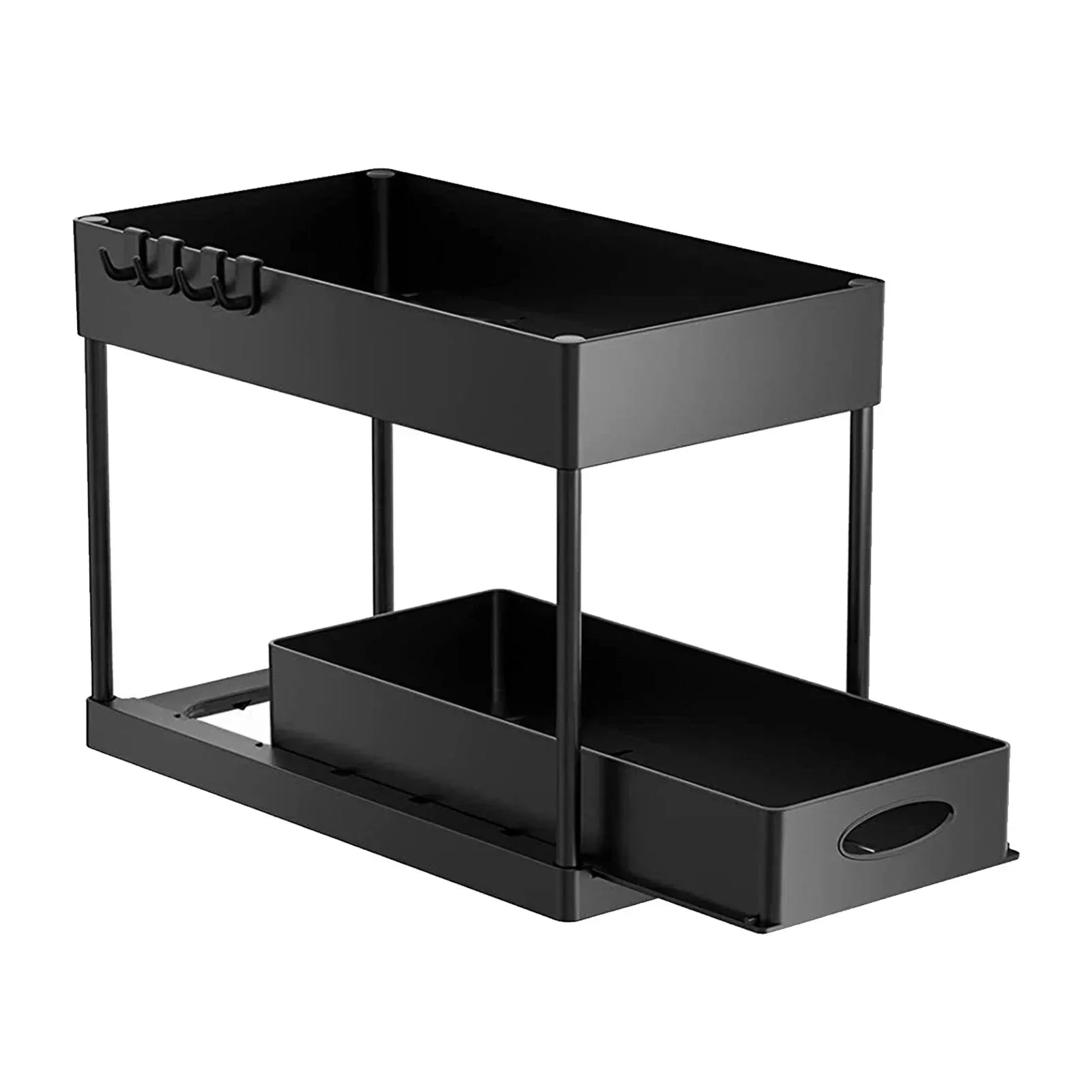 2-Tier Under Sink Organizer - Sliding Cabinet Basket Storage Rack for Bathroom & Kitchen