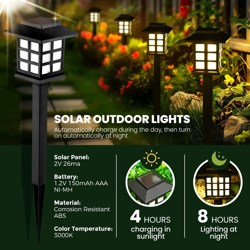 Solar Pathway Lights 8-Pack | Outdoor Waterproof Garden Decor