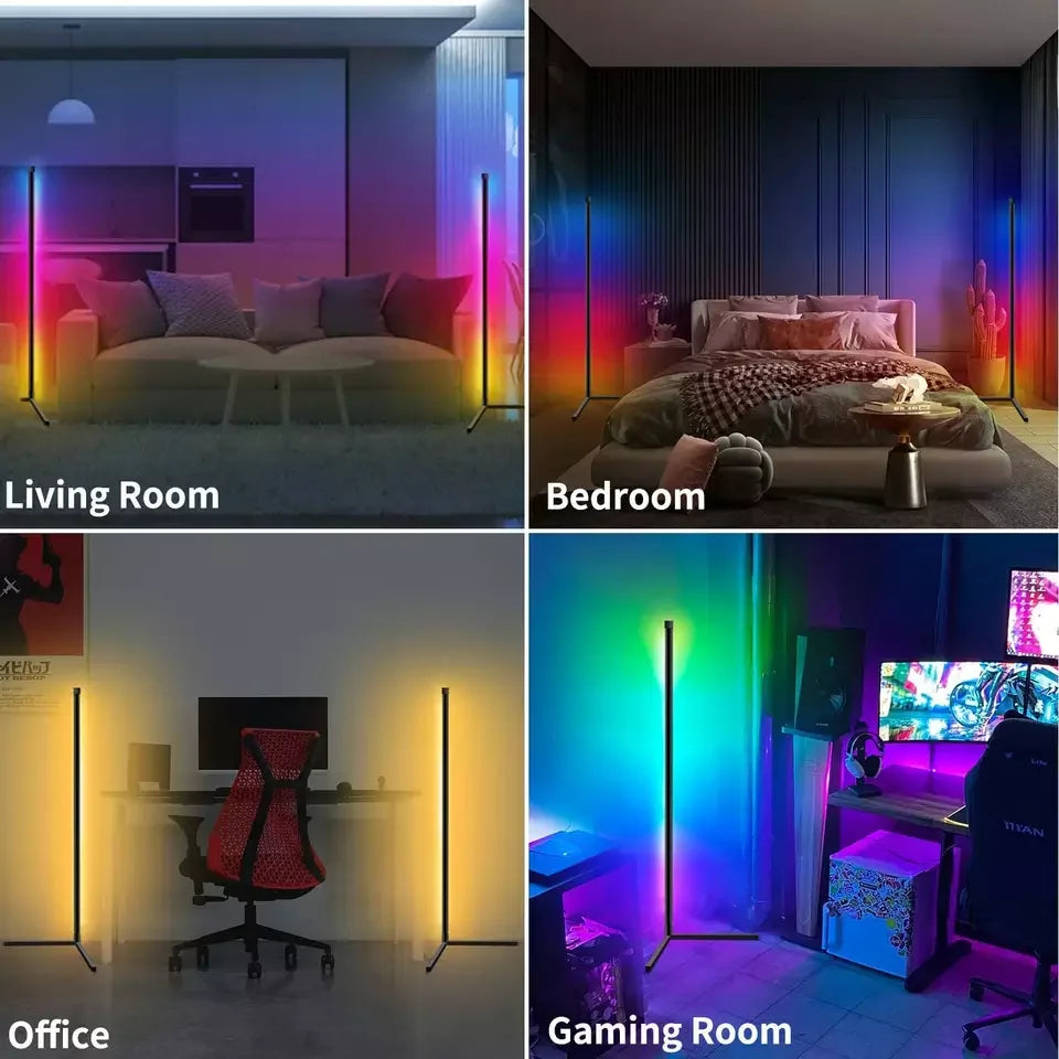 Vabena Smart RGB Corner Floor Lamp - Music Sync & App Control