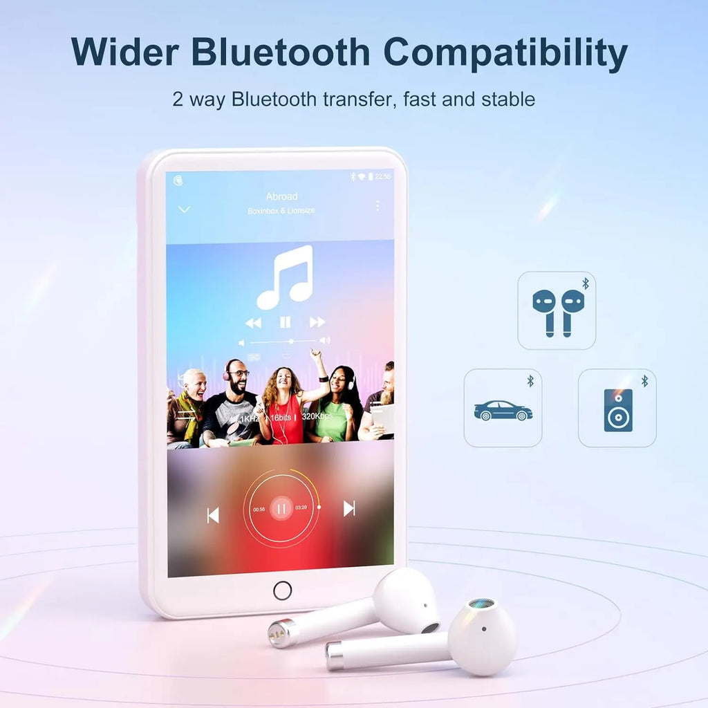 MECHEN Android 9.0 MP3/MP4 Player | Bluetooth, WiFi, Spotify | 512GB Storage - White