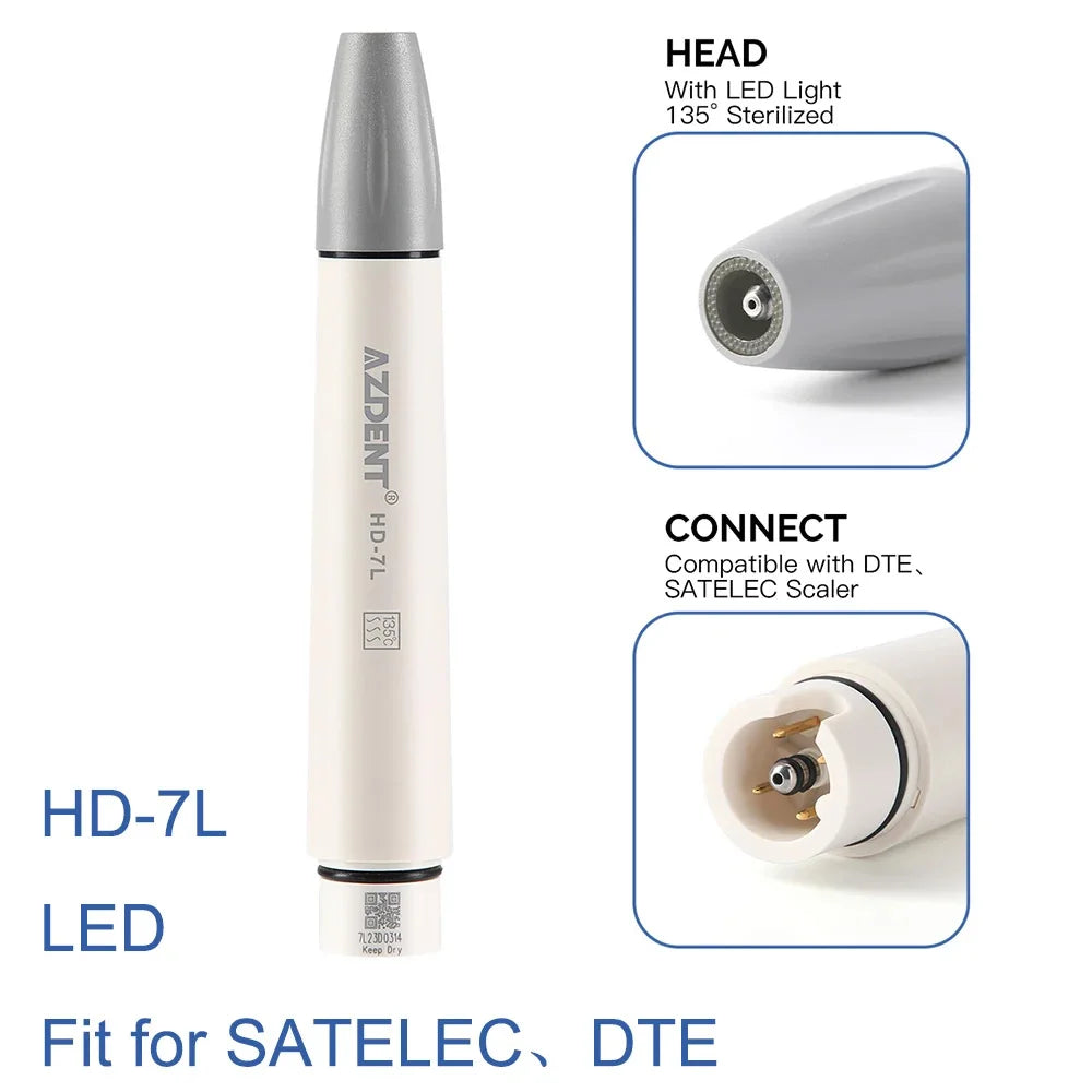AZDENT Dental Ultrasonic Piezo Scaler Handpiece – 135° Sterilizable, Compatible with SATELEC, DTE, WOODPECKER, EMS, VRN