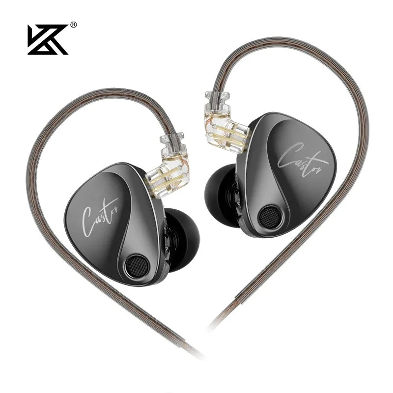 KZ Castor 2DD Dynamic In-Ear Earphones - High-End Tunable HiFi Bass Monitor Headphones