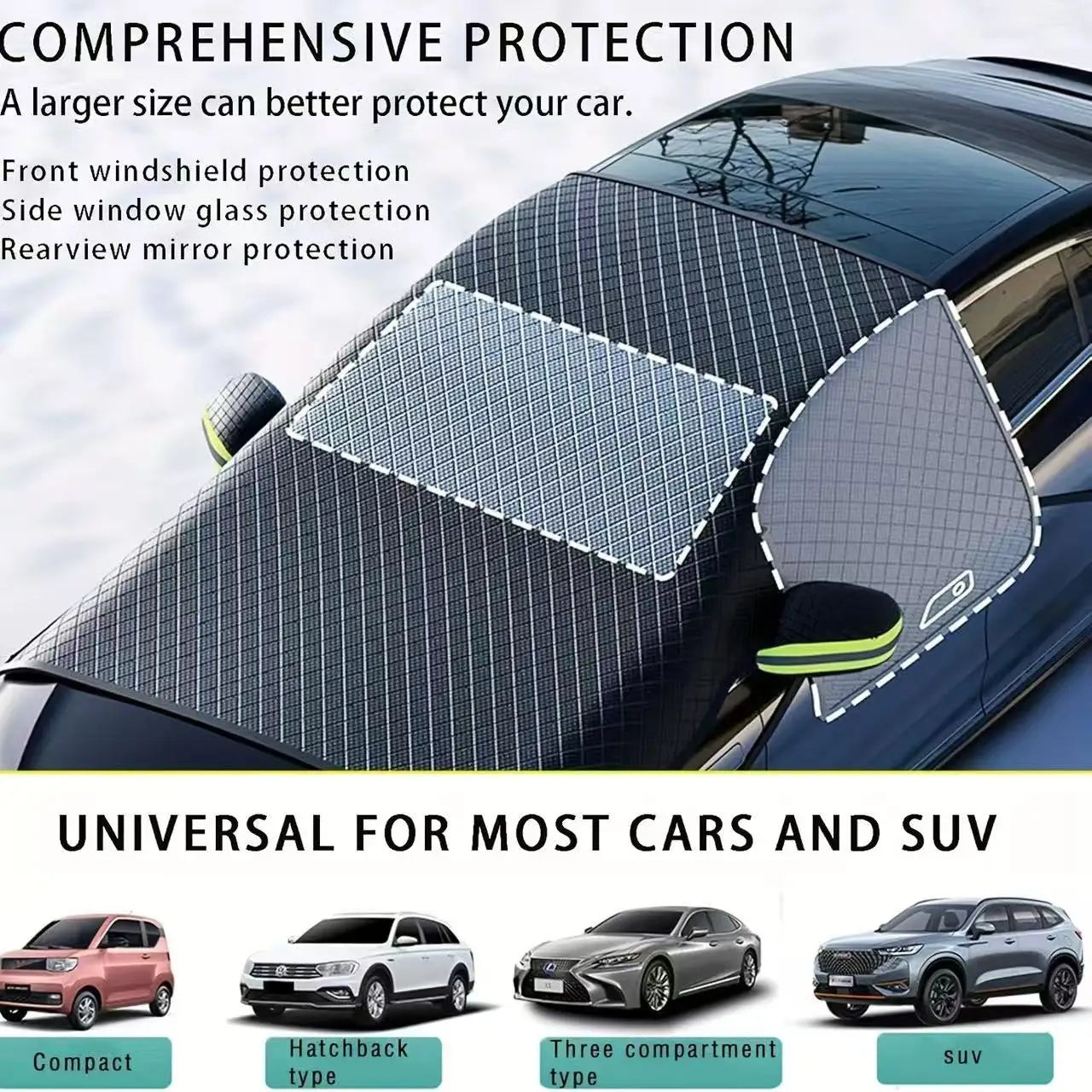 Premium Magnetic Snow & Sun Car Cover - Thickened Oxford Cloth