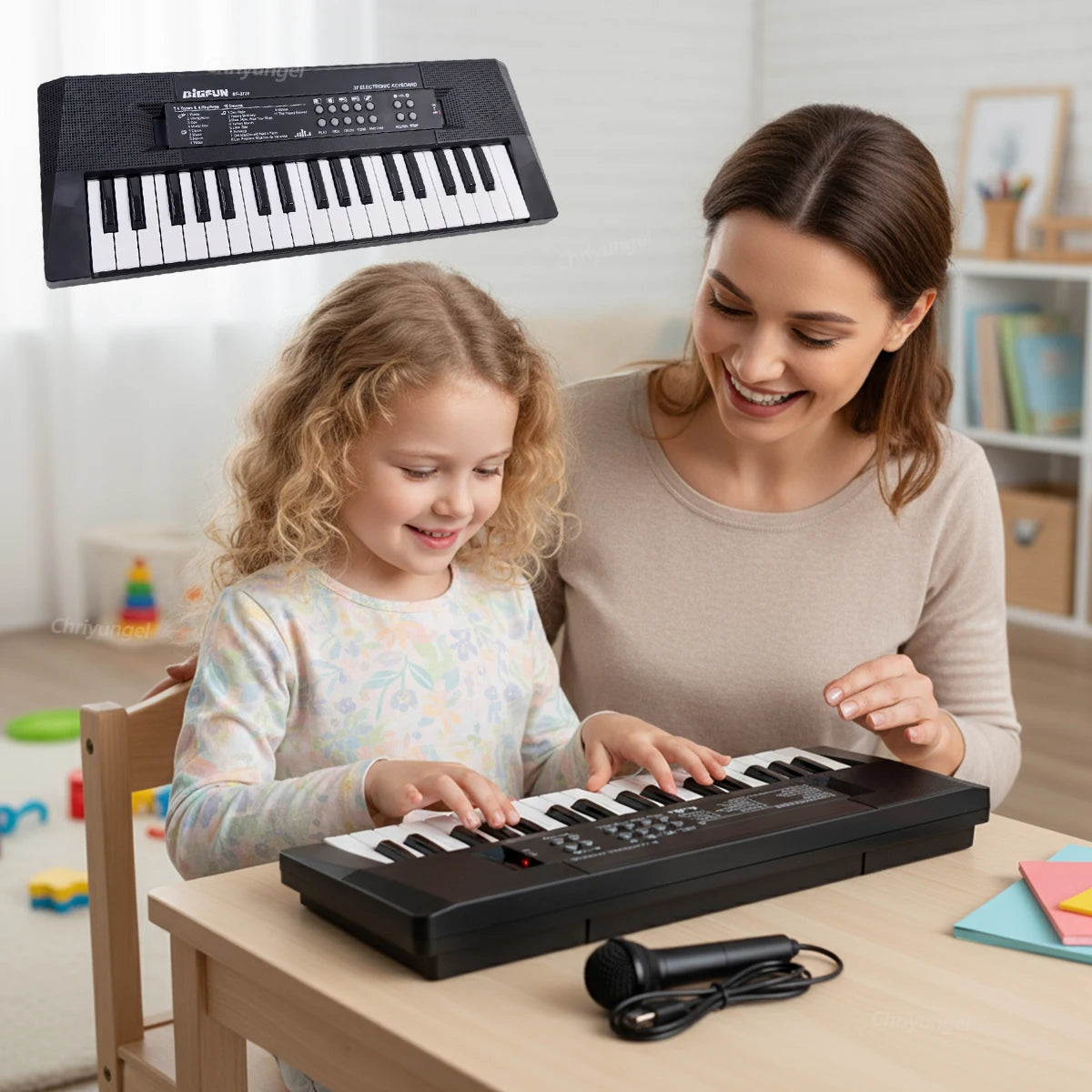 37 Keys Kids Electronic Piano Keyboard with Microphone | Educational Musical Toy