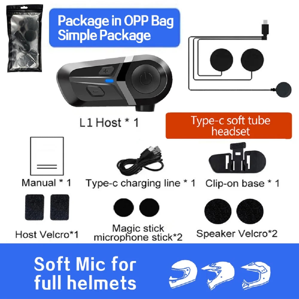Bluetooth 5.3 Motorcycle Helmet Headset | Wireless Calls & Music