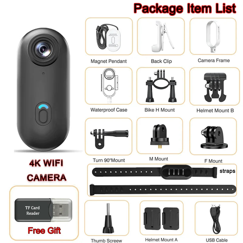 Pocket 4K Mini Action Camera | Vlog & Sports Ready