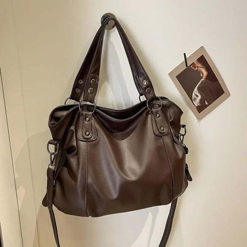 Vabena 2026 Soft Interior Shoulder Bags - High Quality Contrasting PU Handbags