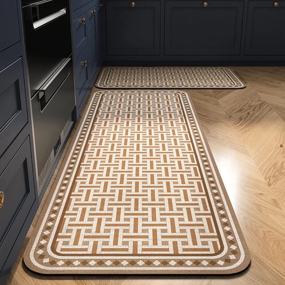 Non-Slip Crystal Velvet Kitchen Mat & Rugs for Living Room, Bedroom & Entryway
