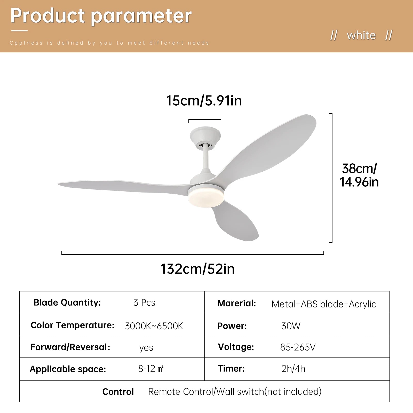 Low Profile Ceiling Fan with Light & Remote | 25"/42"/52" Indoor/Outdoor