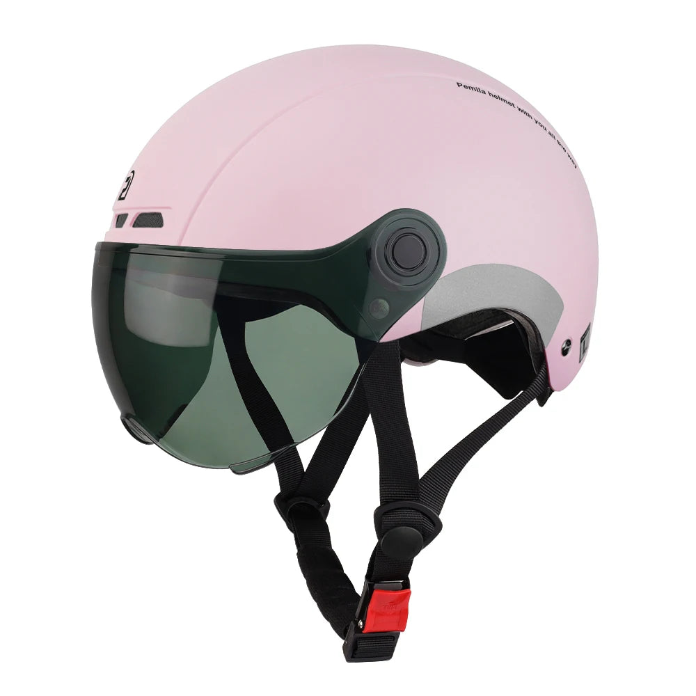 PEMILA Cycling Helmet with Goggles, Ear Protection & Reflective Safety - Adult MTB Road E-Bike