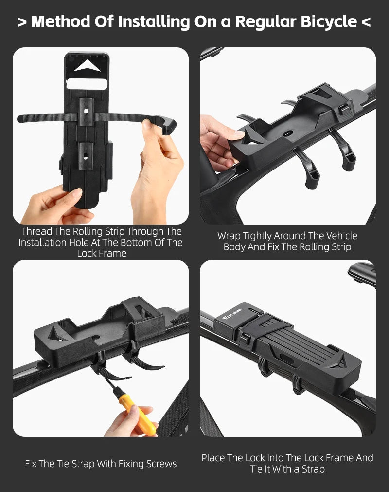 WEST BIKING Foldable Bike & Motorcycle Lock - Key & Password Security
