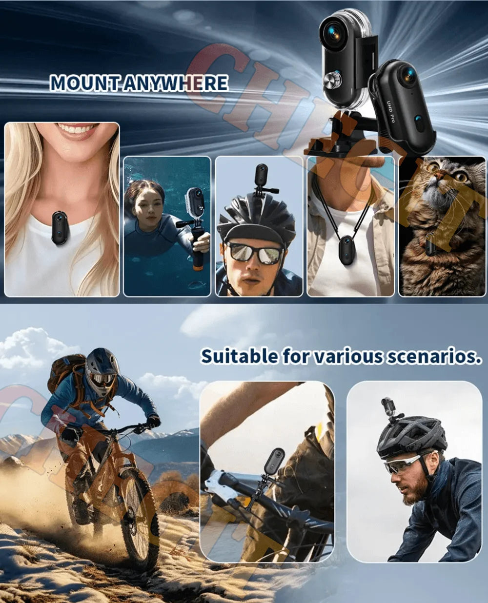 Vabena 4K FHD Action Camera | Ultra HD Adventure Cam for Sports & Motorcycle