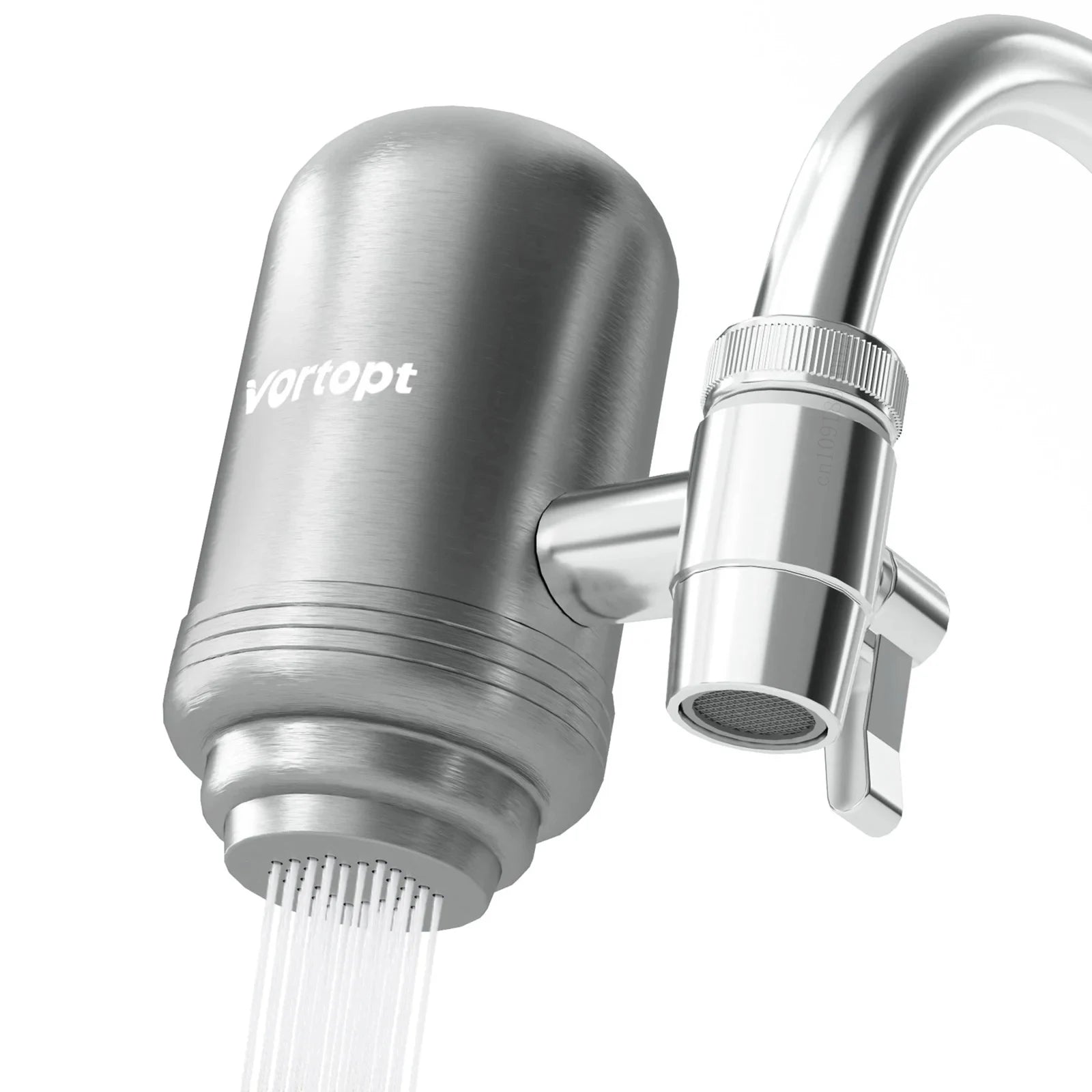 HOMEFISH Stainless Steel Faucet Water Filter - NSF Certified Lead & Chlorine Reduction