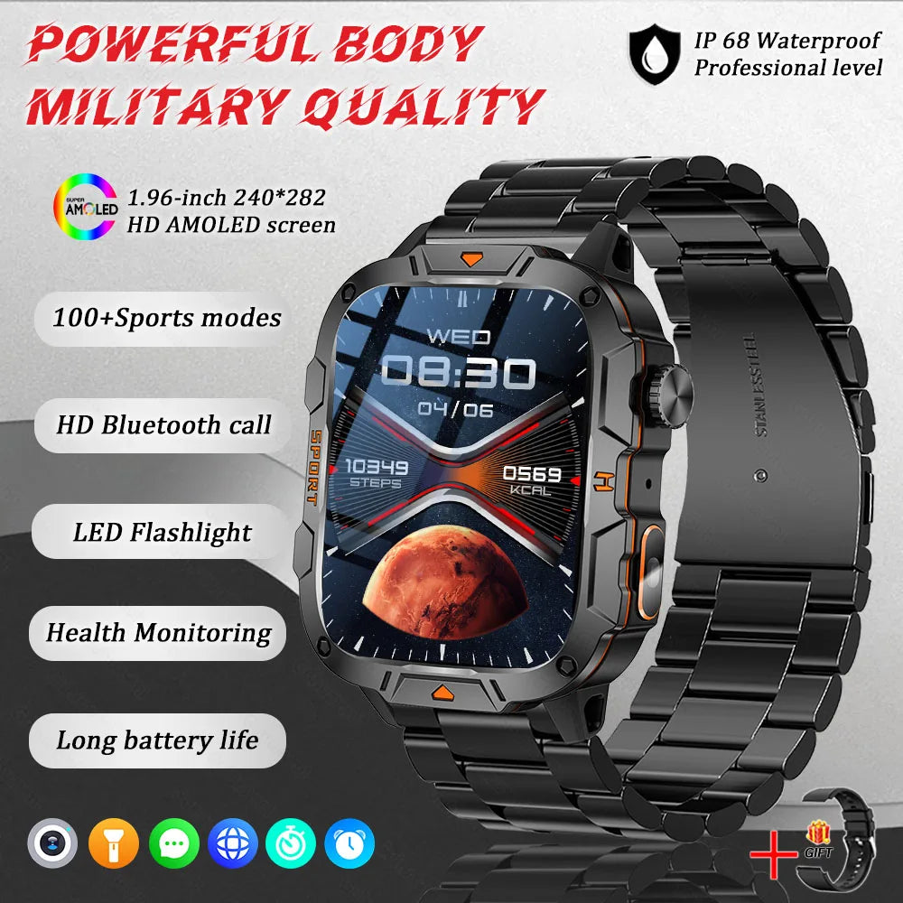 Military-Grade Smartwatch for Men | AMOLED Display | 5ATM Tactical Watch