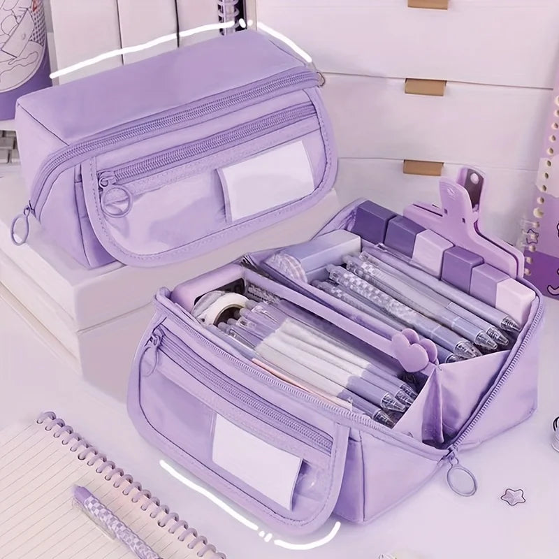 Large Capacity Multifunctional Pencil Case & Desktop Organizer for Kids