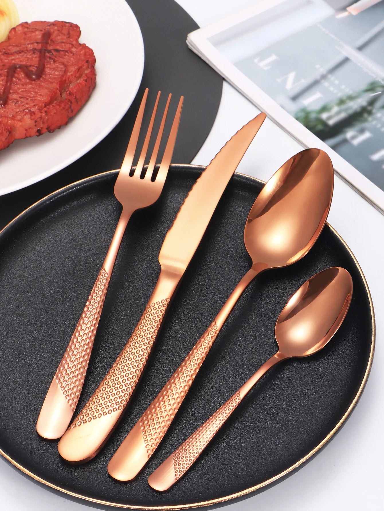 24pc Stainless Steel Cutlery Set for Family Dining | Durable & Elegant
