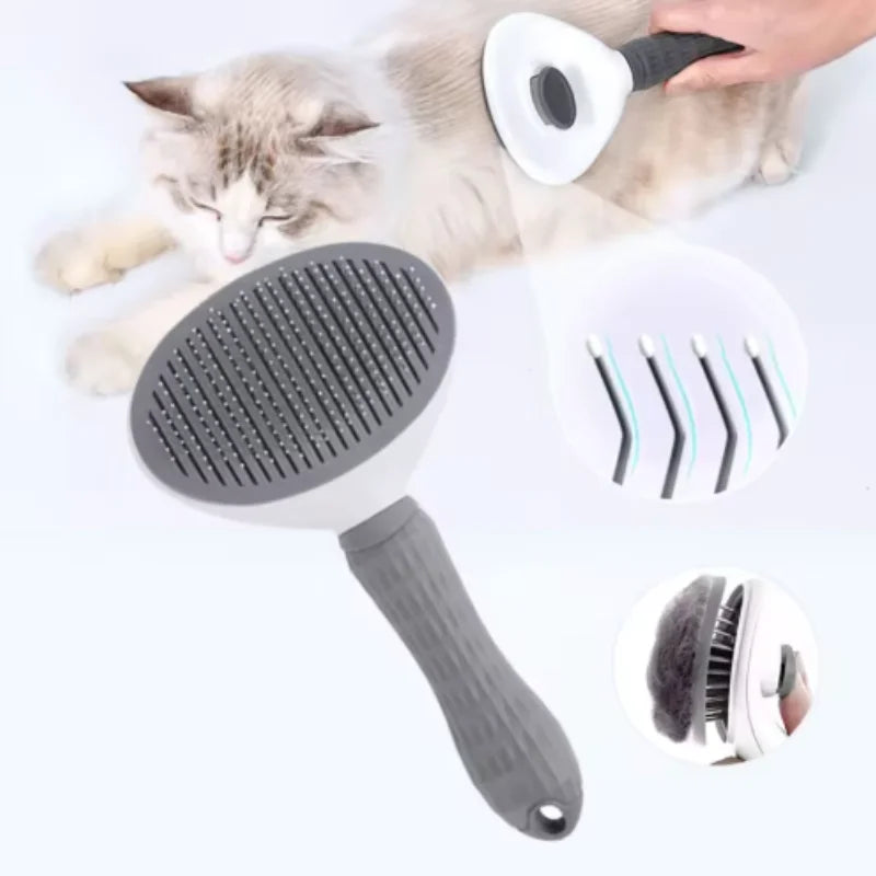 Self Cleaning Pet Brush & Dematting Comb - Dogs & Cats