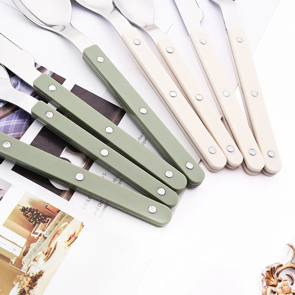 Elegant Beige Silver Cutlery Set | Premium Dining Tableware