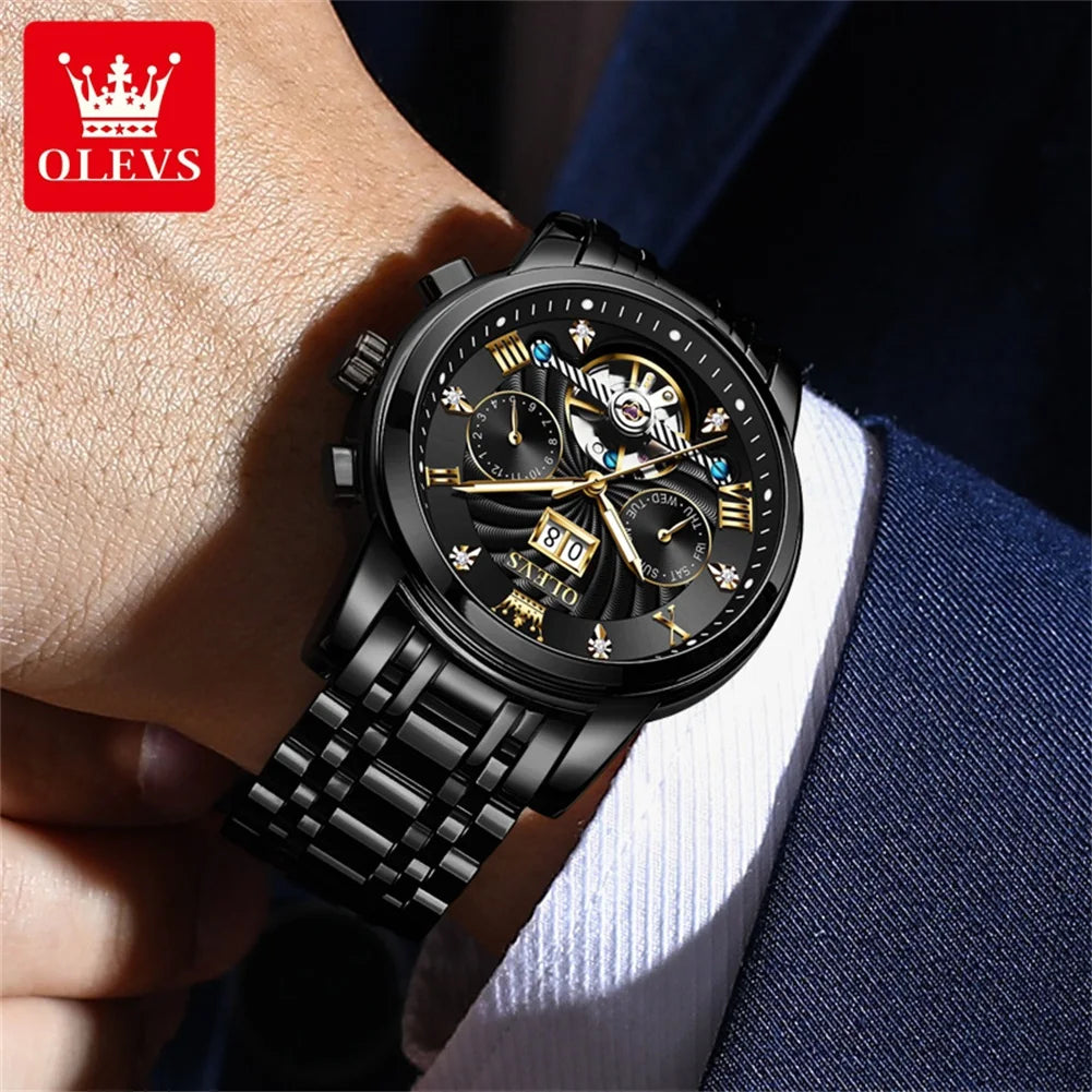OLEVS Classic Men's Tourbillon Automatic Multi-function High-End Watch