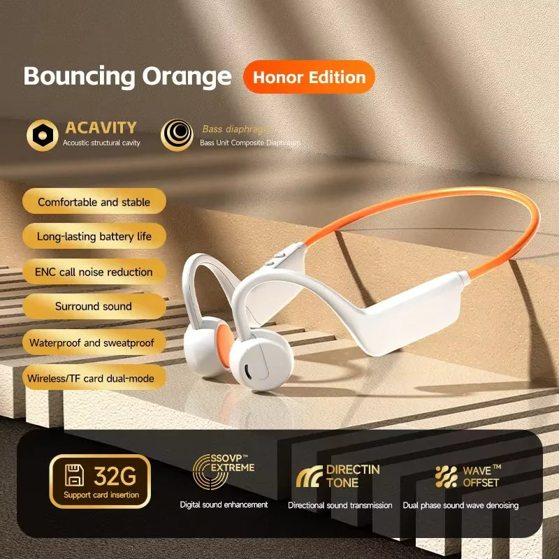 Vabena 2026 Bone Conduction Headset: Wireless IPX8 Swimming & Sports Headphones with Mic
