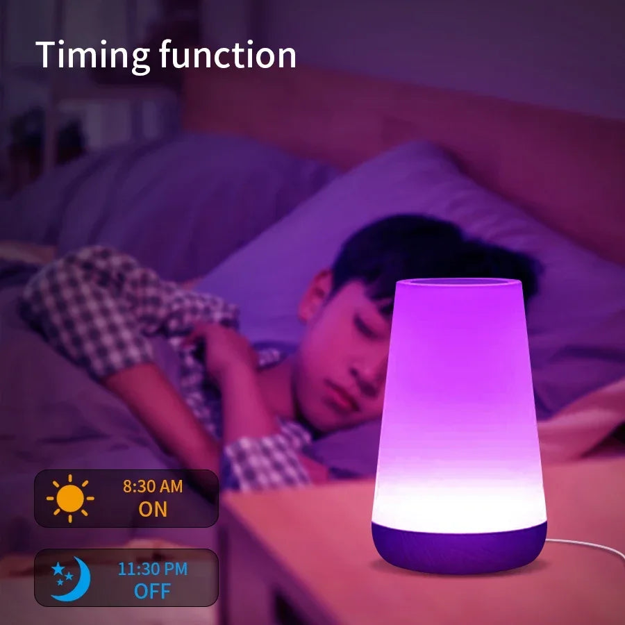 TUYA WiFi Smart LED Touch Bedside Lamp - Dimmable Night Light with USB, Alexa, Google Home