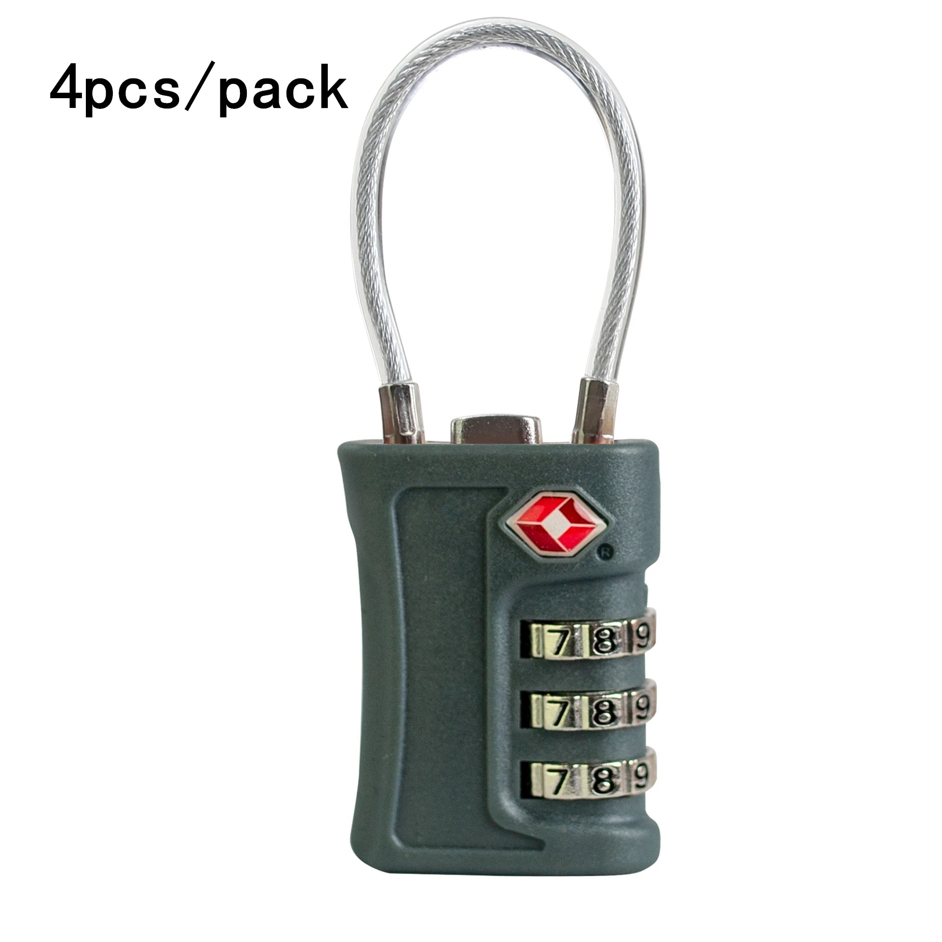 TSA Approved Luggage Locks 4-Pack - 3-Digit Combination Travel Security